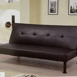 Brand New Black Faux Leather Sofa Bed