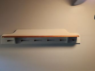 Solid Wood Shelf With 6 Hooks