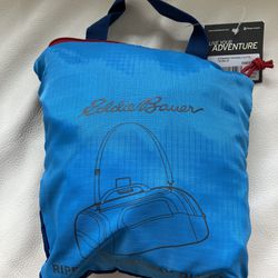 Eddie Bauer Rippac stowaway packable duffle bag NEW color trueblue