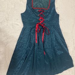 New large blue short Rennisance dress costume Octoberfest prarie Victorian goth