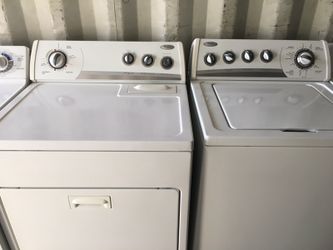 WHIRLPOOL WASHER DRYER SET DELIVERY AVAILABLE PRISTINE CONDITION 30 DAY WARRANTY