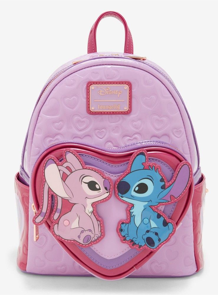 Disney Lilo & Stitch Angel & Stitch Heart Moving Mini Backpack 