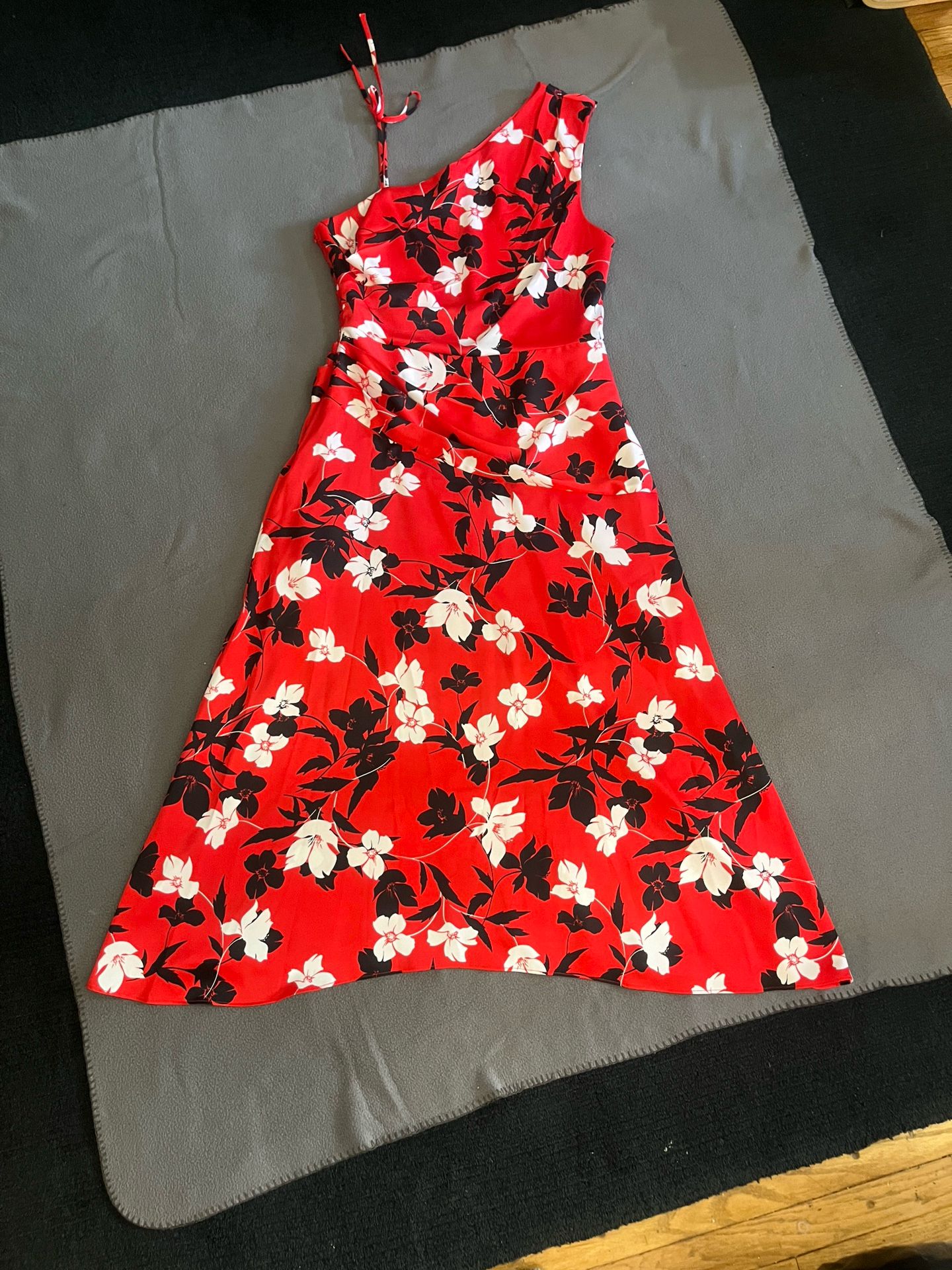 One Shoulder Floral Dress