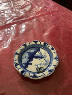 Delft Blue and White Ceramic Ashtray