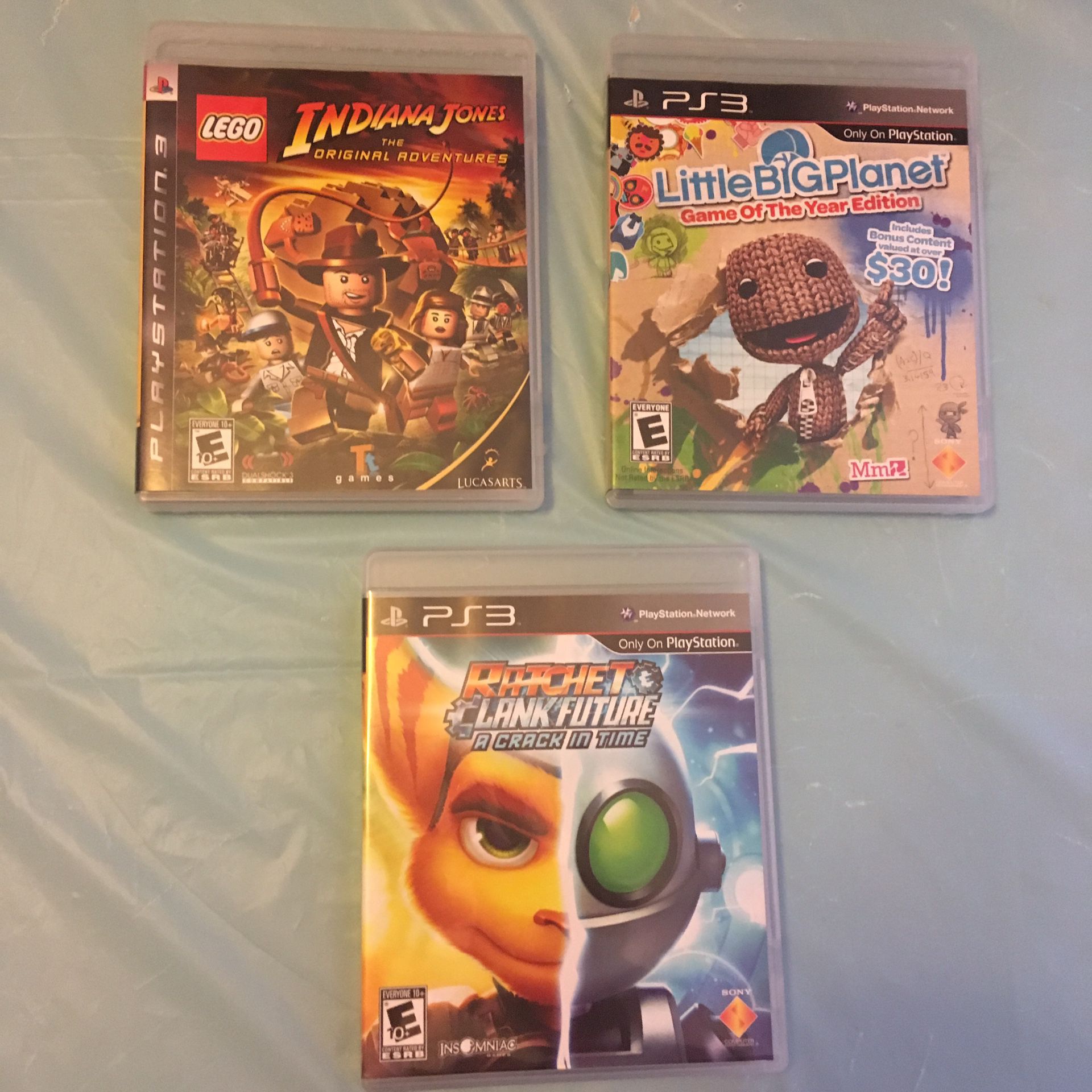 PlayStation 3 Games: LEGO Indiana Jones | Little Big Planet | Ratchet and Clank