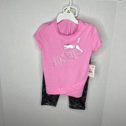 Puma 2-Piece Outfit T-Shirt & Leggings Set 4T New
