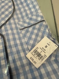Women’s Print Pajama Set - Blue/White/Navy Trim Flame Resistant