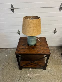Side table with lamp
