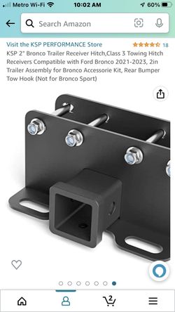KSP 2" Bronco Trailer Receiver Hitch,Class 3 