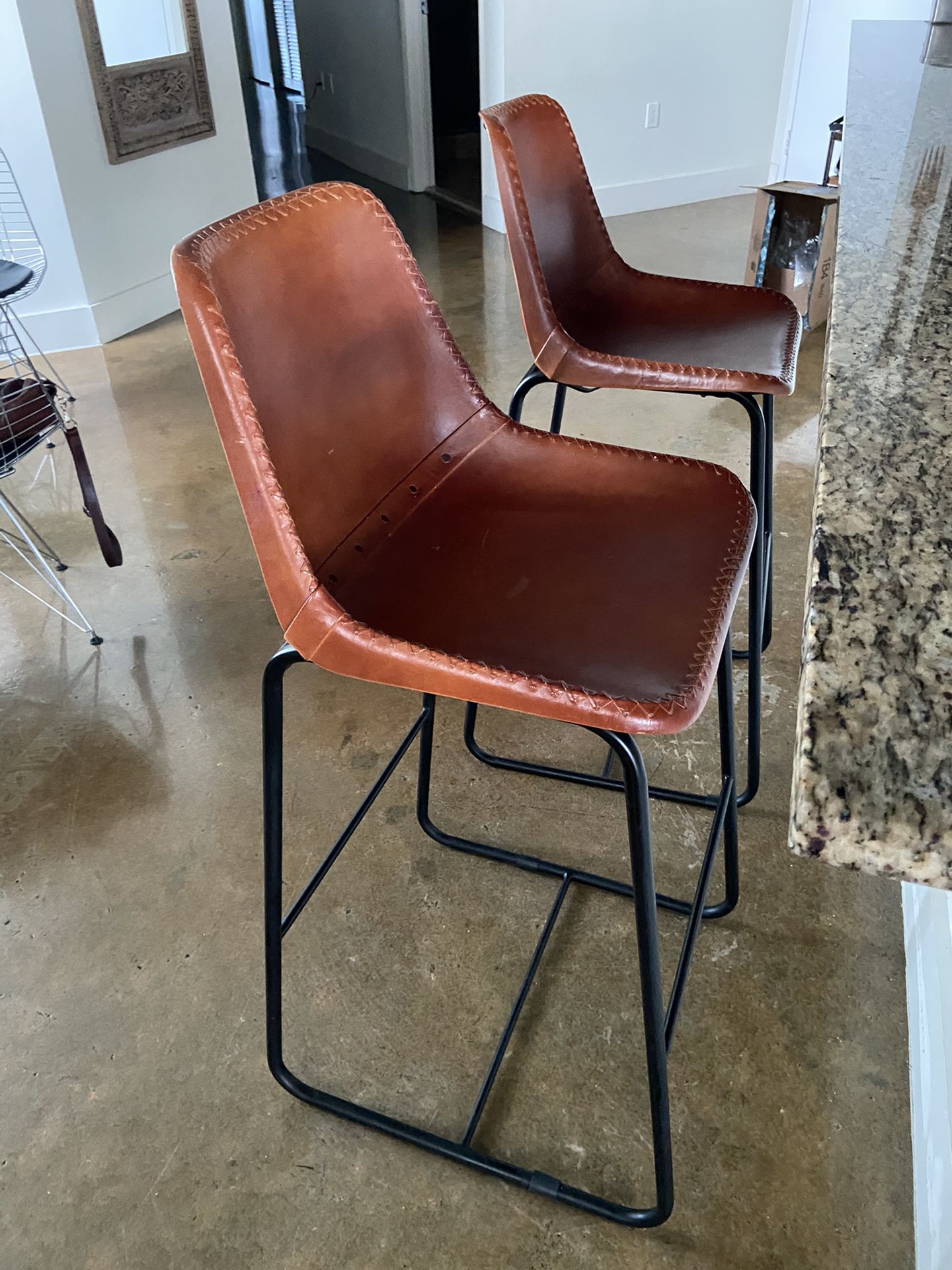 CB2 Bar stools. Retails $300/each w tax. Asking $300 for both.