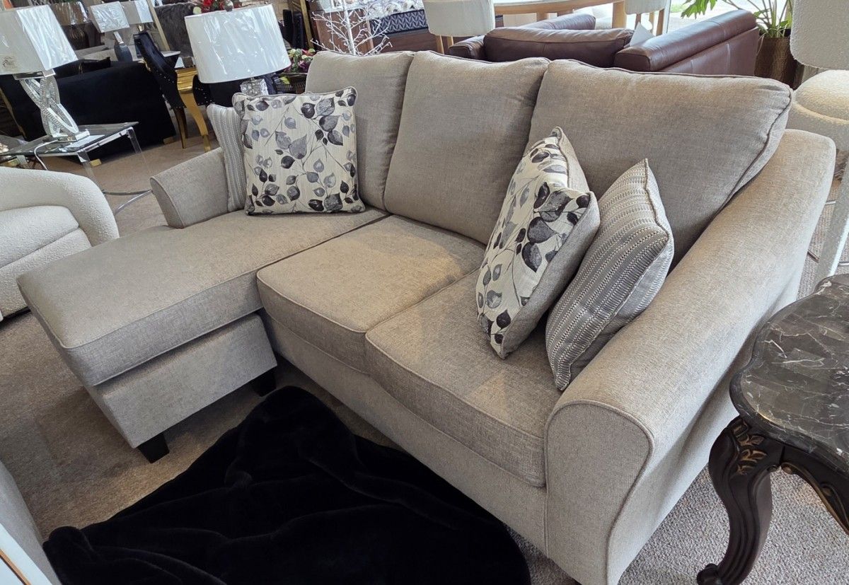 Reversible Light Grey Sofa Chaise (Sectional)