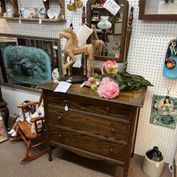 Antique 1901 Larkin 3 Drawer Dresser Mirror
