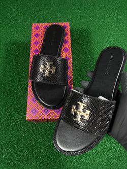 Tory Burch Black Slide Sandals