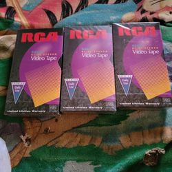 3 Rca Vhs Vidio Blank Tapes