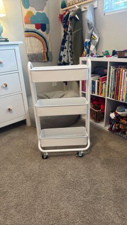White utility storage cart