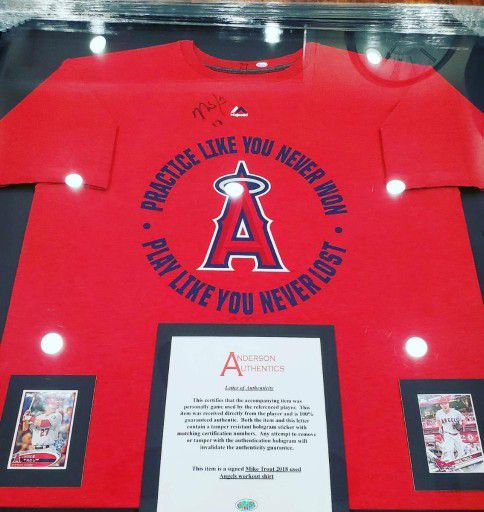 Mike Trout ANGELS Autographed Signed 2018 Worn Shirt 