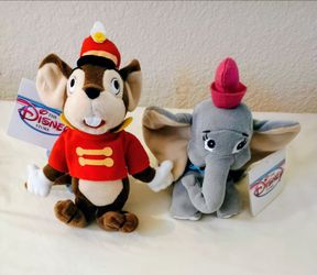 NEW The Disney Store Mini Bean Bag Timothy & Dumbo also 8"