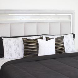 6peice King Size Bedroom Set Including Bed frame, Dresser, Mirror, Chest, 2 Nightstand, Including King Size Mattress