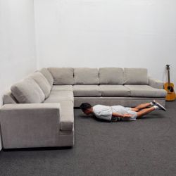 Bonaterra Dove Grey Sectional Couch - Clean AF - We Can Deliver