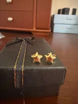 18K Dubai gold stud star earrings