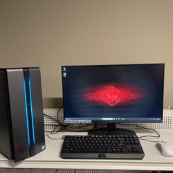 Gaming Omen desktop comes with gaming monitor 24 inch keyboard and m.