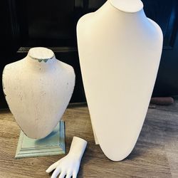 Jewelry Necklace Display Holder Stands & Hand Ring Bracelet Modeling Display Preowned 