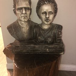 Large Frankenstein And Bride Sculpture 
