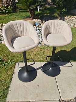 Fabric barstools see pictures for details specs 120 firm new