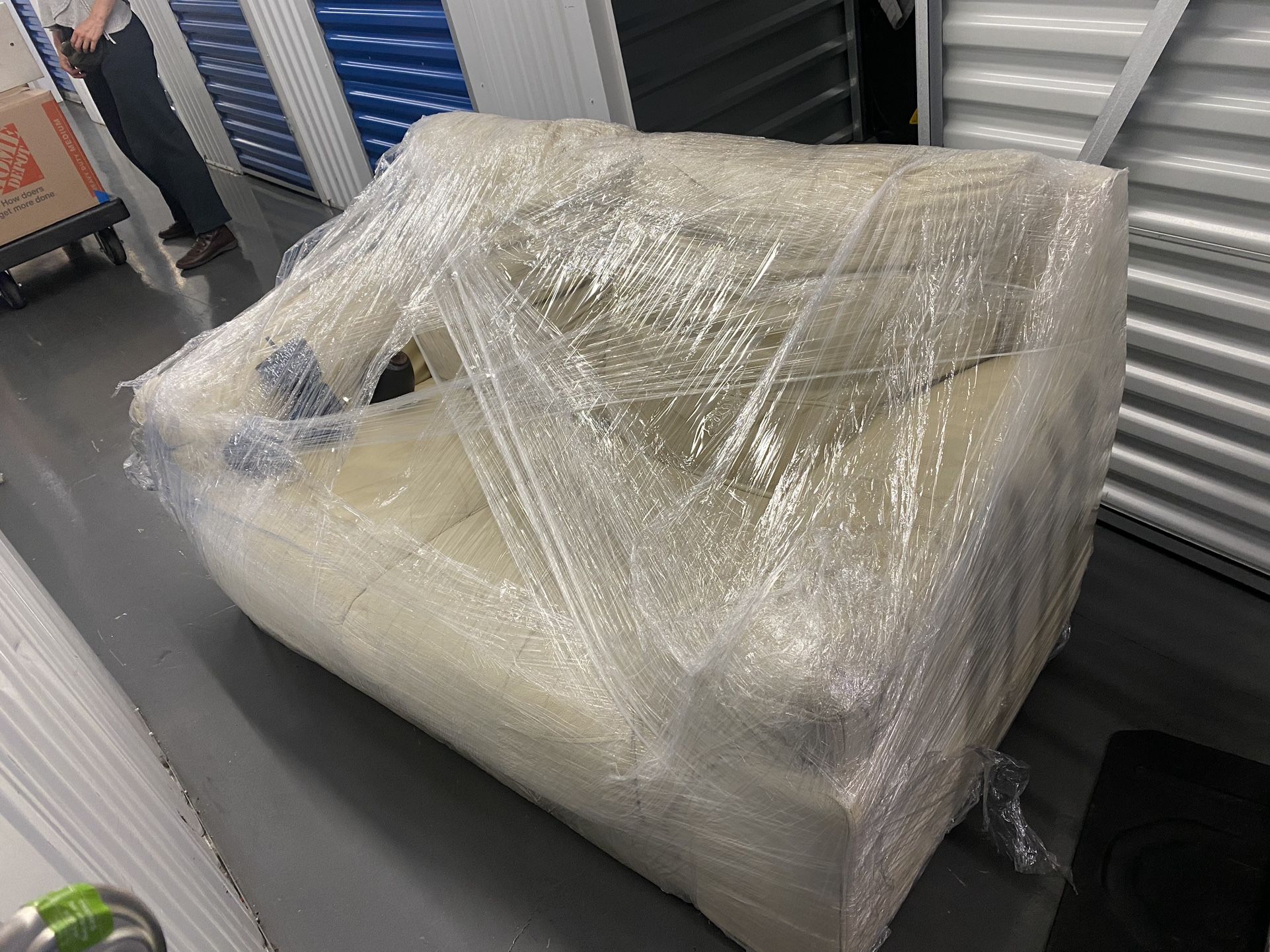 White Leather Sofa For 2 Seats