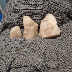 Trio of Rose Quartz Crystals 