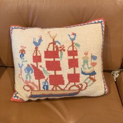 Wool Ship Boat Pillow 