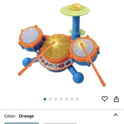 VTech KidiBeats Kids Drum Set, Orange