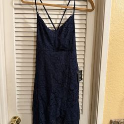Lulus Navy Blue Lace Cocktail Dress 