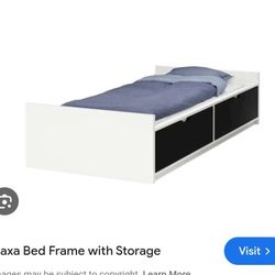 TWIN BED w Mattress & Storage