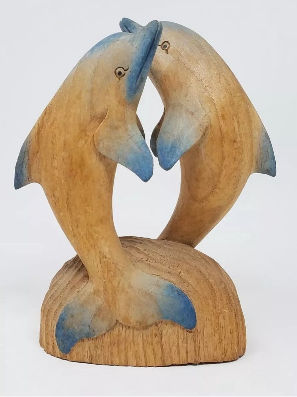 Wood Carved Pair of Dolphin from One Piece - Long Beach Island New Jersey
