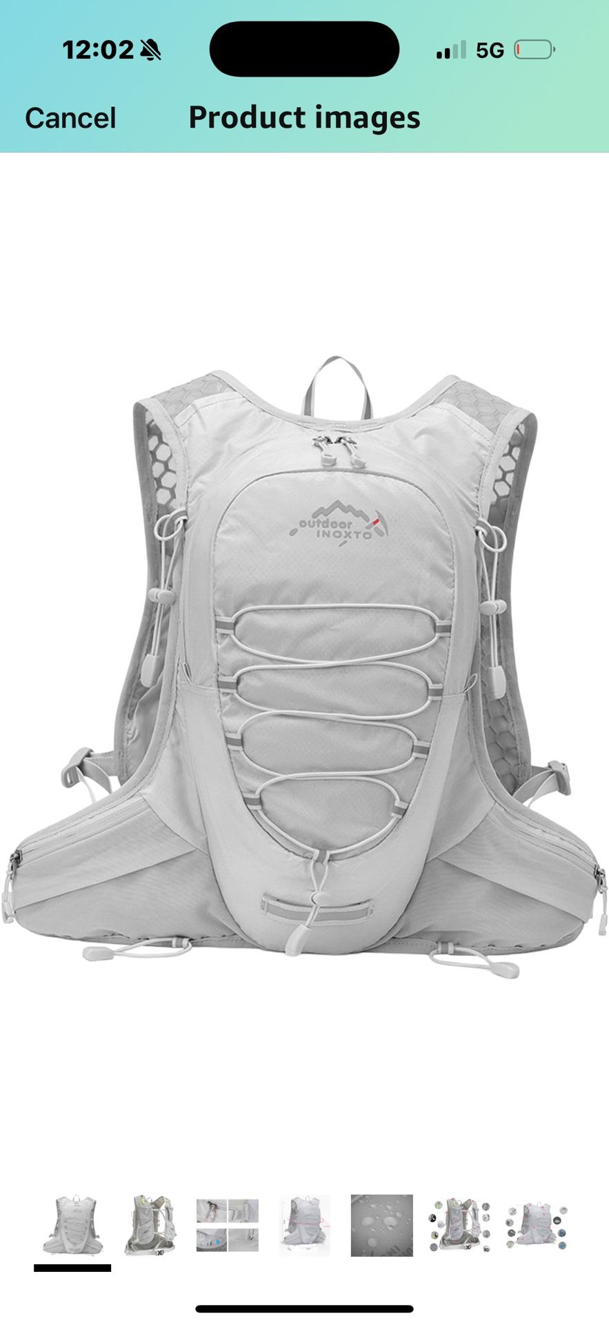 Hydration Pack 12L Hydration Backpack Water Storage Bag Water Bladder for Biking , Gray, 20cmx10cmx38cm