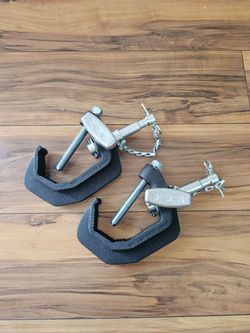Heavy Duty C-Clamps with Chain — Set of 2