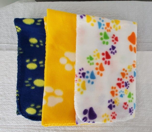 Set Of Three Pet Bath Towels with Finished Edge