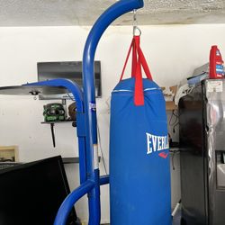 Everlast Heavy Bag with stand and speed bag station. 