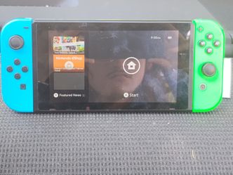 Nintendo Switch Console  Blue Green Joy-cons Tested