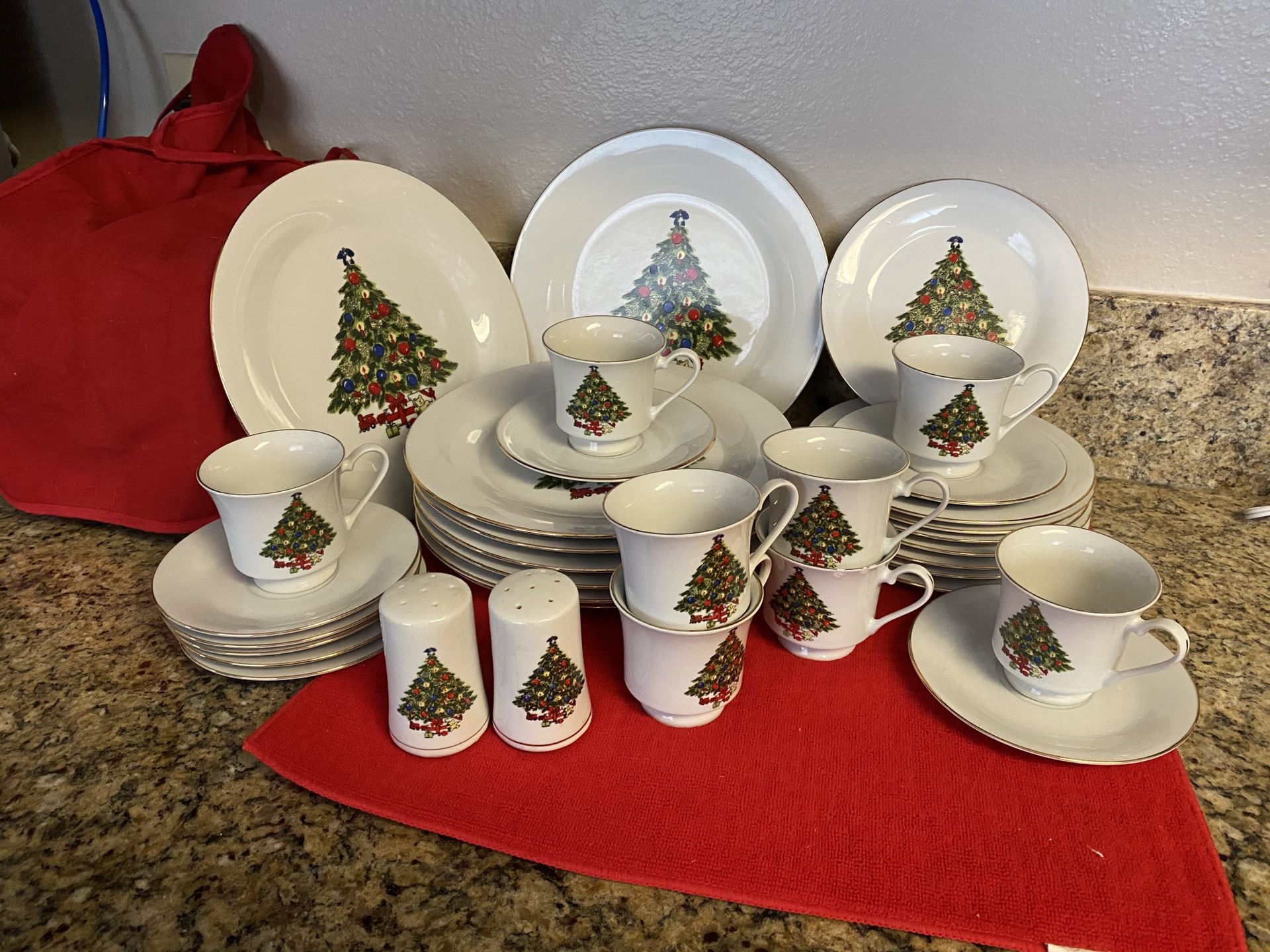 Beautiful 34 pc set of Christmas China!