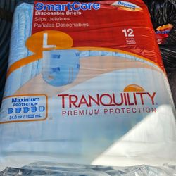 Adult Diapers/briefs Sz Large
