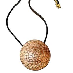 Gold necklace 18" inch leather 