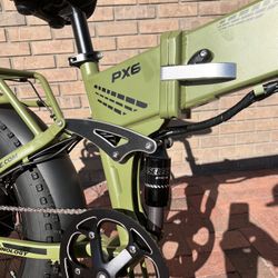 ✅ BRAND NEW - 1000 Watt Electric Folding Bike, Power regen Tech, Fat Tire, Full Suspension(Black-OR-Army Green)PX6 Pro Paselec ⚡️