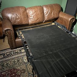 Leather Sofa Bed / Pull Out Couch 