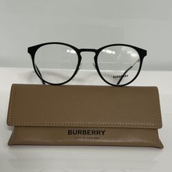 New Burberry 1360 Satin Black Round Metal Unisex Eyeglasses 51mm
