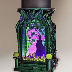 Stunning Limited Edition!©️Disney Villains BATH & BODY WORKS💚🪄🏰🐉 MALEFICENT LIGHT-UP SHADOWBOX PEDESTAL🐉🏰🪄💚Candle Holder 