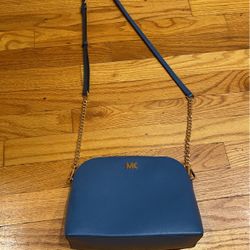 Blue Michael Kors Chain Cross Body 