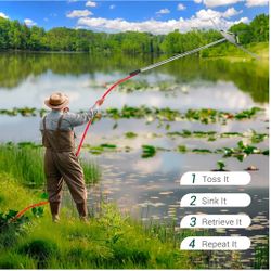 Lake Weed Cutter, 27-41" Aquatic Pond Plant Cutting Tool, Pond Rake w/ V-Shaped Adjustable Blades