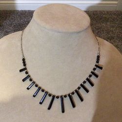 Silver And Onyx Necklace